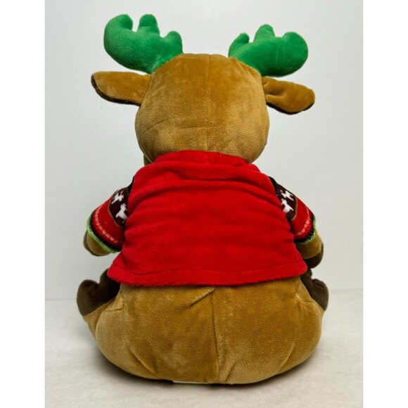 Kellytoy Plush Reindeer Moose 11" Stuffed Animal With Festive Christmas Sweater - Picture 4 of 10